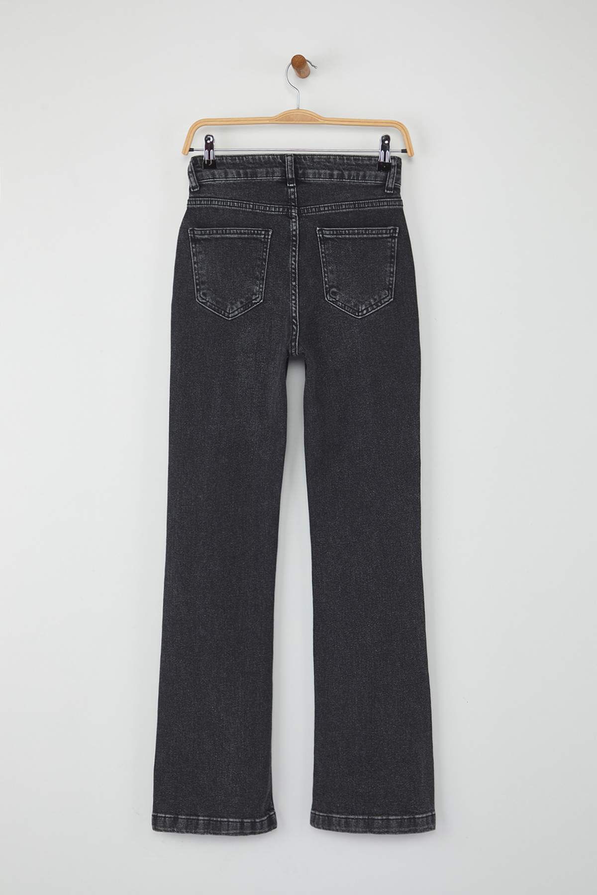 Trendyolmilla Antrasit Yüksek Bel Orta Esnek İspanyol Paça Flare Jeans TWOAW26JE00050