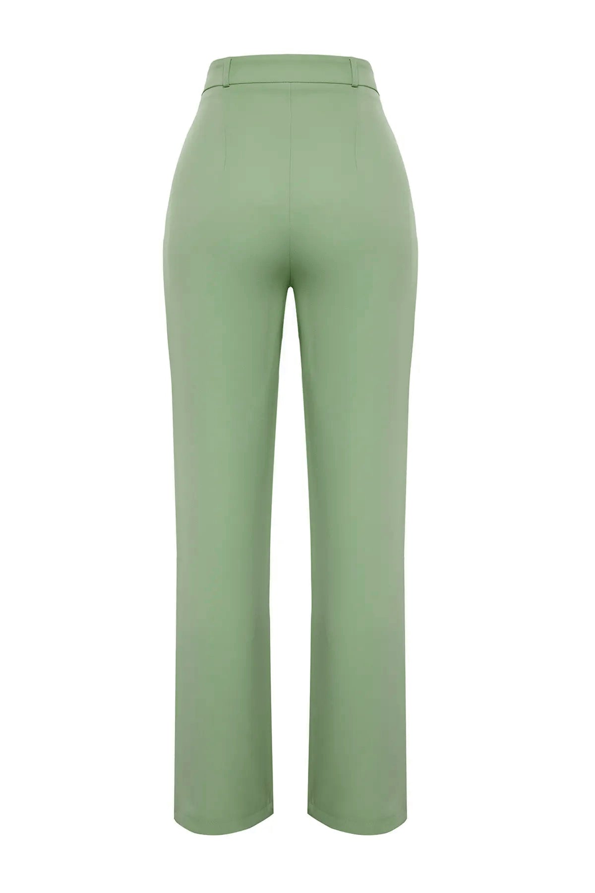 Trendyolmilla Mint Straight/Düz Kesim Pileli Dokuma Kumaş Pantolon TWOSS21PL0155