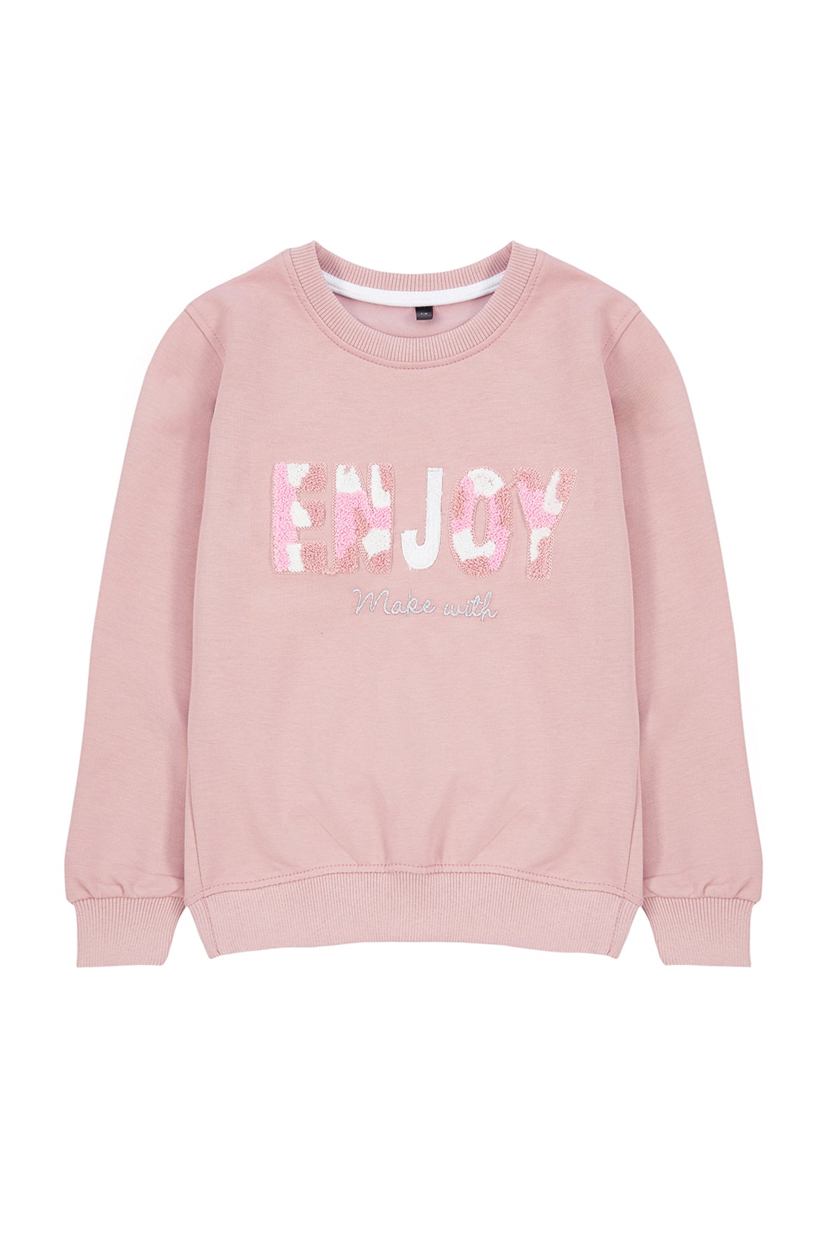 Trendyolmilla Lila Kız Çocuk Mevsimlik-İnce Kedi Desenli Örme Sweatshirt TKDAW25SW00008