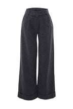 Trendyolmilla Siyah Wide Leg/Geniş Paça Yüksek Bel Dokuma  Pantolon TWOAW23PL00302