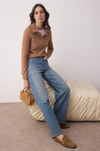Trendyolmilla Mavi Yüksek Bel Orta Esnek Wide Leg Palazzo Jeans TWOAW26JE00084