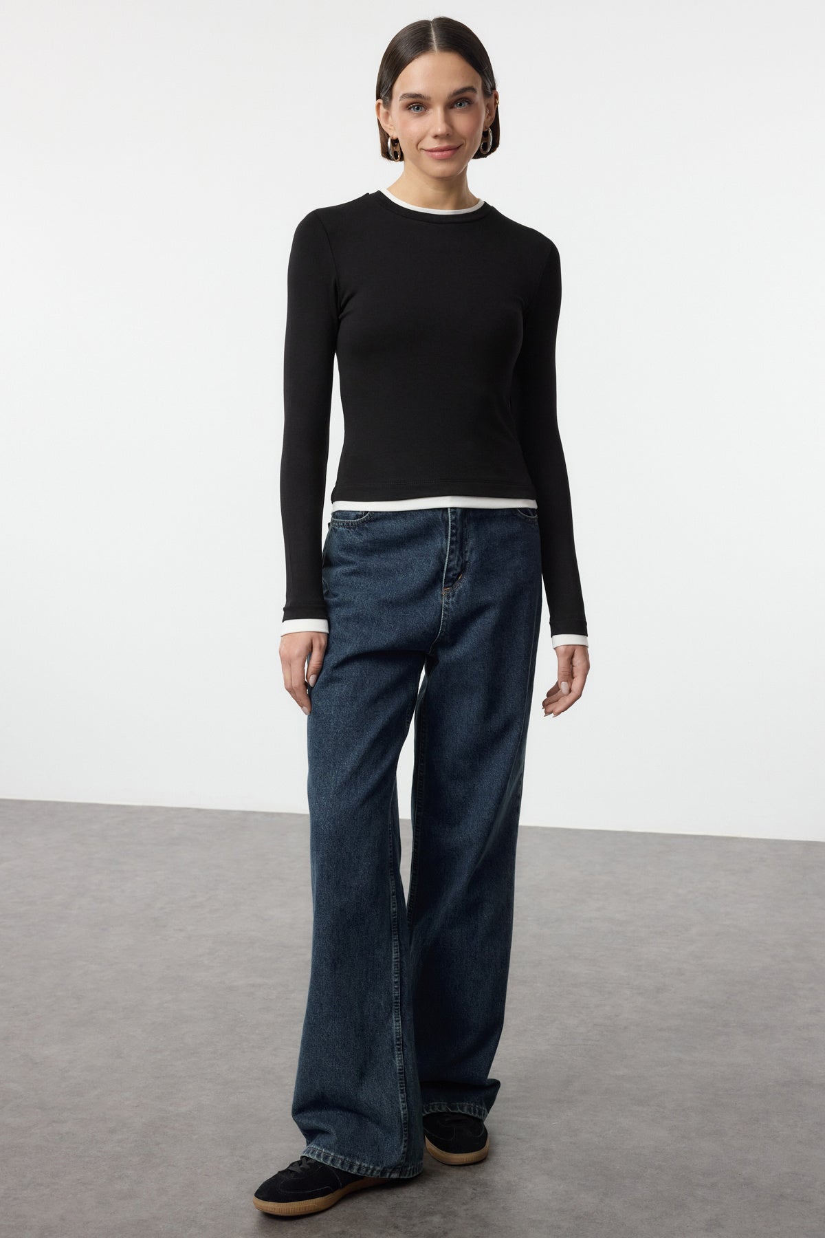 Trendyolmilla Pembe Renk Bloklu Fitted/Vücuda Oturan Viskon/Yumuşak Kumaşlı Esnek Örme Bluz TWOAW25BZ00114