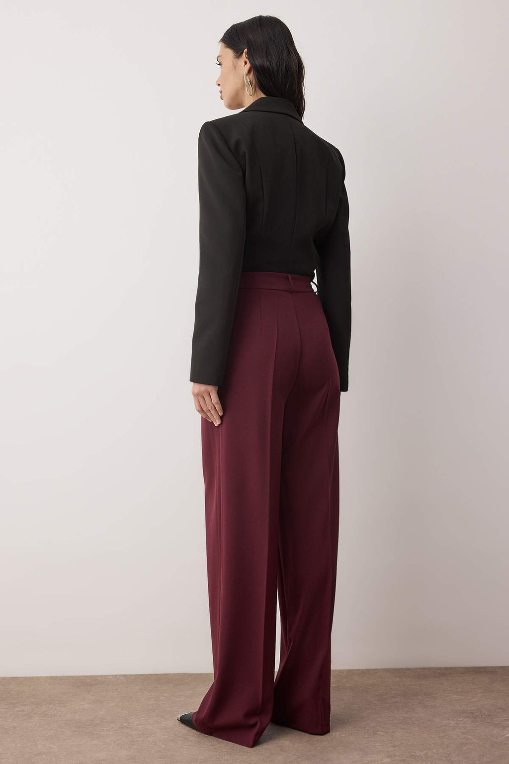 Trendyolmilla Lacivert Bol Paça Dokuma Pantolon TPRAW23PL00016