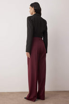 Trendyolmilla Limited Edition Mürdüm Bol Paça Dokuma Pantolon TPRAW23PL00016