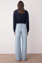 Trendyolmilla Koyu Mavi  Yüksek Bel Wide Leg Jeans TWOAW26JE00074