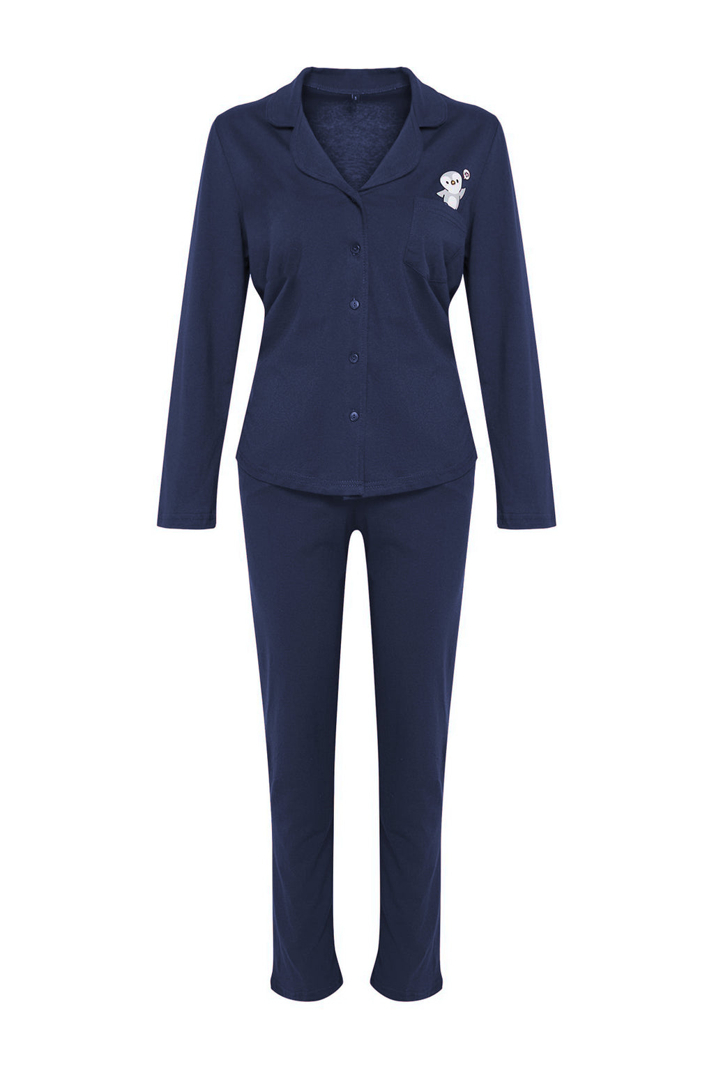 Trendyolmilla Bordo %100 Pamuklu Penguen Baskılı Örme Pijama Takımı THMAW23PT00151