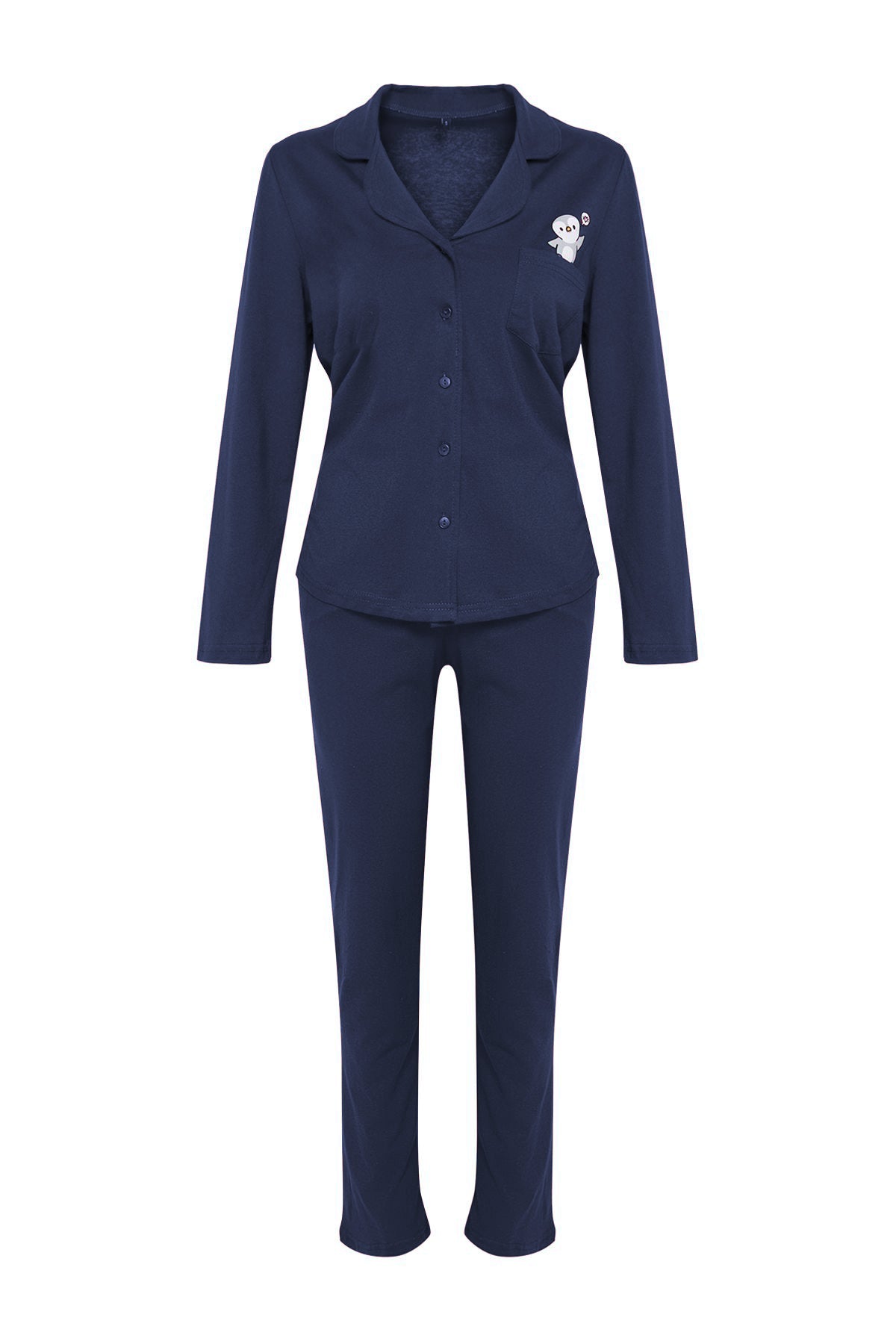 Trendyolmilla Bordo %100 Pamuklu Penguen Baskılı Örme Pijama Takımı THMAW23PT00151