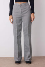 Gri Ekoseli Flare Bootcut Kumaş Pantolon TWOAW26PL00067