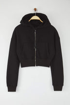 Trendyolmilla Gri Melanj Regular/Normal Kalıp Kapüşonlu Kalın içi Polarlı Örme Sweatshirt TWOAW25SW00068
