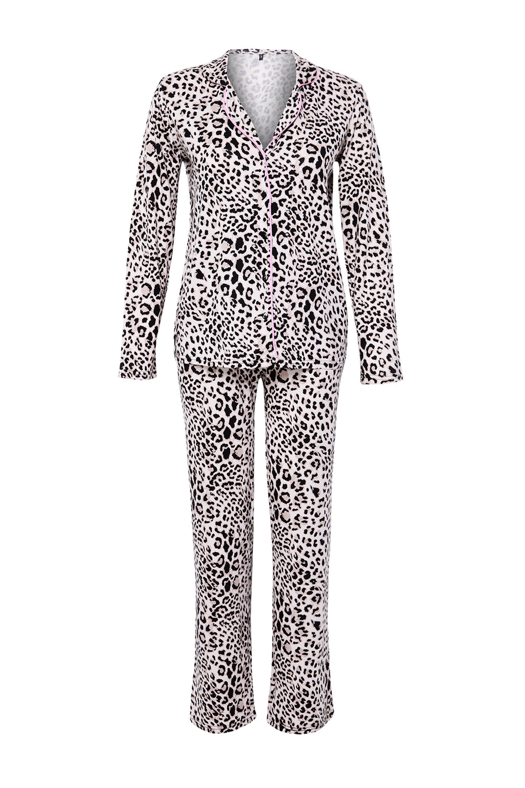 Trendyolmilla Çok Renkli Leopar Desenli Kurdele/Fiyonklu Biyeli Örme Pijama Takımı THMAW25PT00107