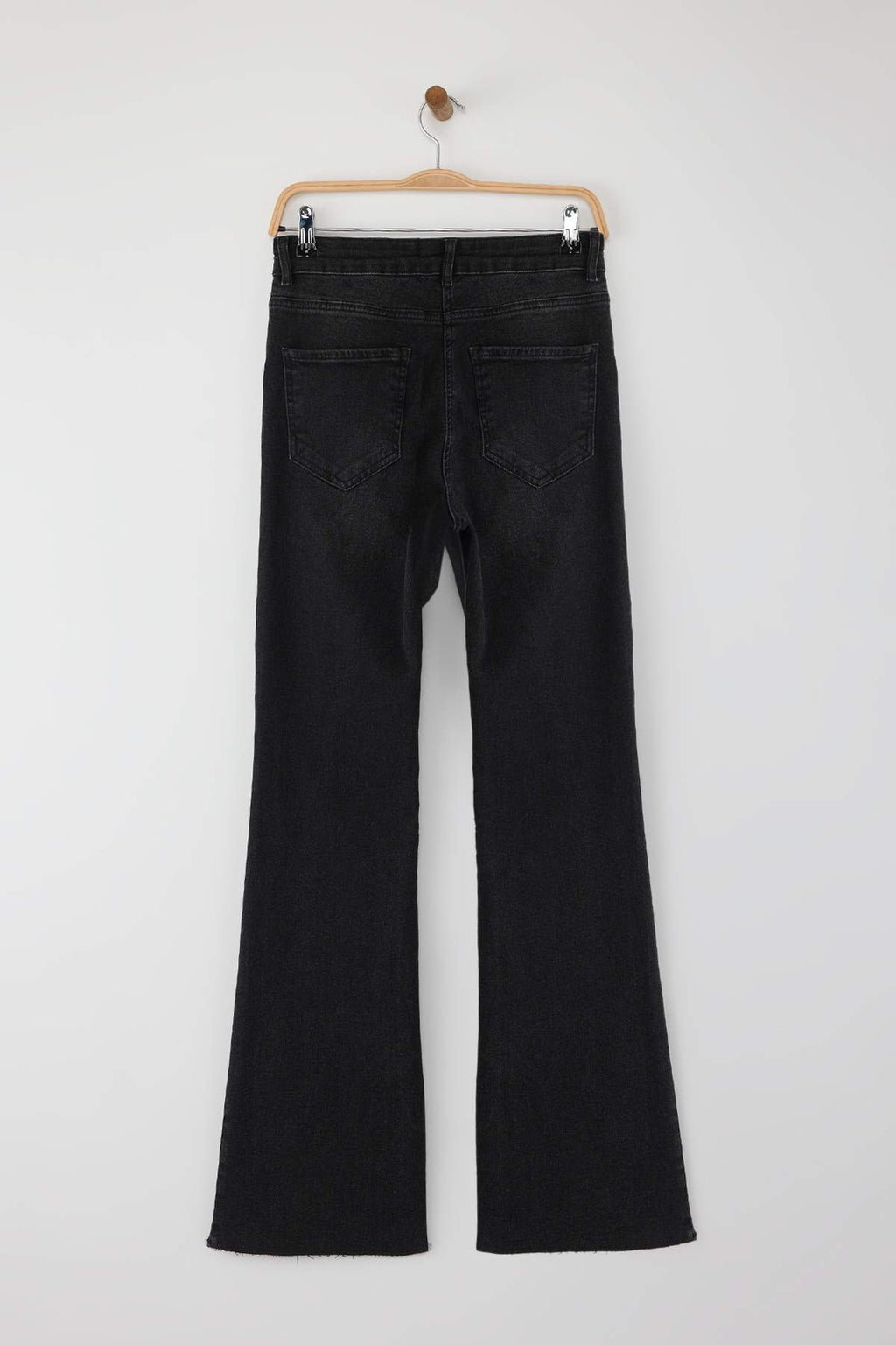 Trendyolmilla Mavi Yırtmaç Detaylı Yüksek Bel Comfort/Esnek Flare İspanyol Paça Jeans TWOAW26JE00022
