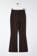 Trendyolmilla Siyah Flare İspanyol Paça Bootcut Dokuma Pantolon TOFAW19BB0581