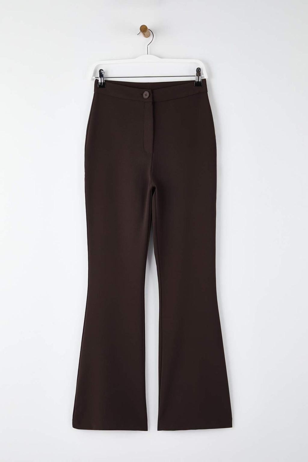 Trendyolmilla Gri İspanyol Paça Flare Bootcut Dokuma Kumaş Pantolon TOFAW19BB0581