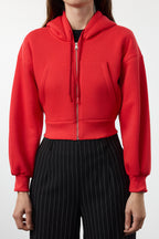 Trendyolmilla Gri Melanj Regular/Normal Kalıp Kapüşonlu Kalın içi Polarlı Örme Sweatshirt TWOAW25SW00068