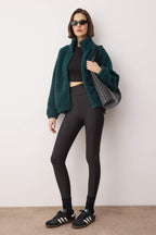 Trendyolmilla Petrol Düz Renk Peluş Oversize/Geniş Kalıp Örme Sweatshirt TWOAW26SW00022