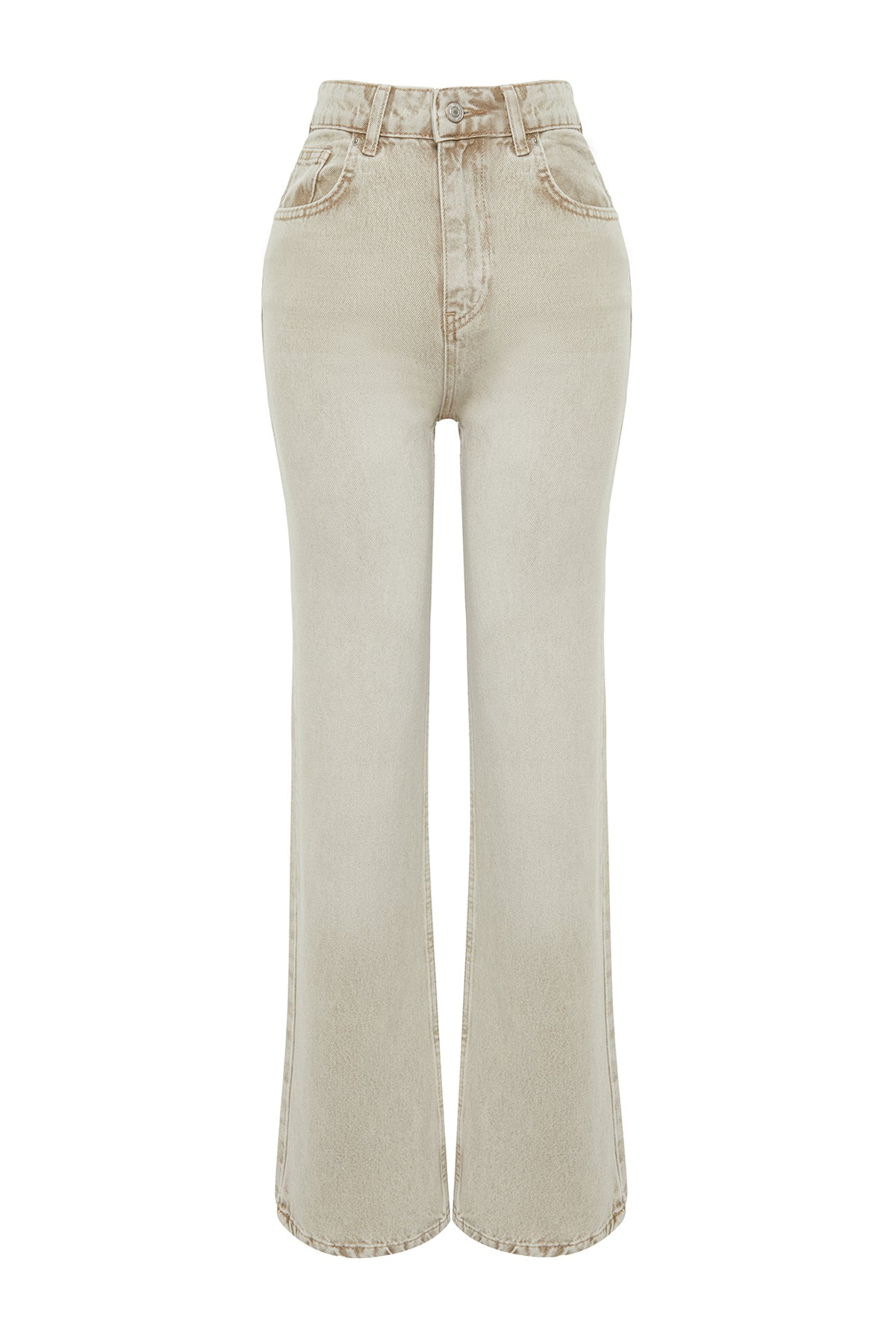 Trendyolmilla Gül Kurusu Normal Bel Wide Leg Jeans TWOSS24JE00011