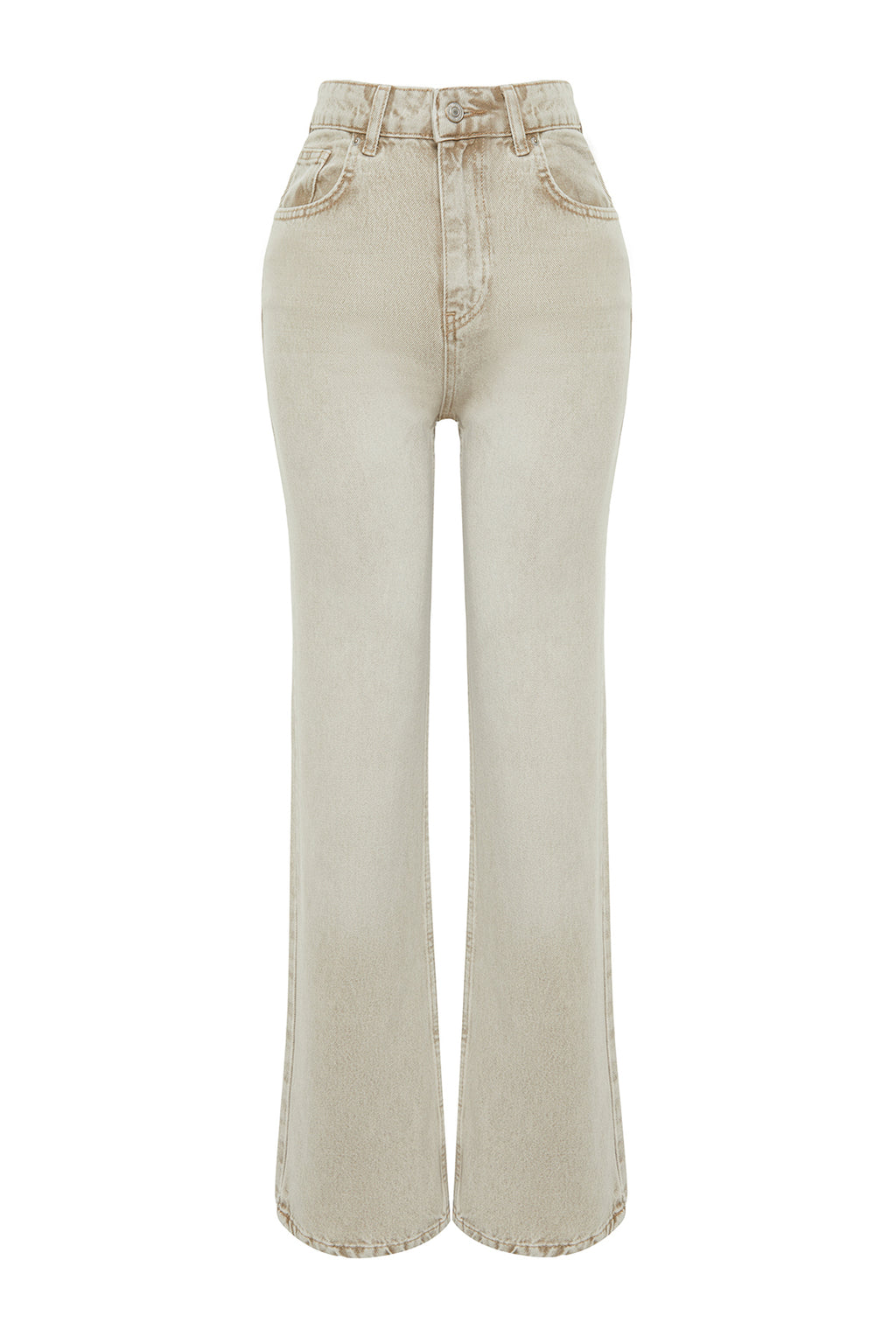 Trendyolmilla Gül Kurusu Normal Bel Wide Leg Jeans TWOSS24JE00011