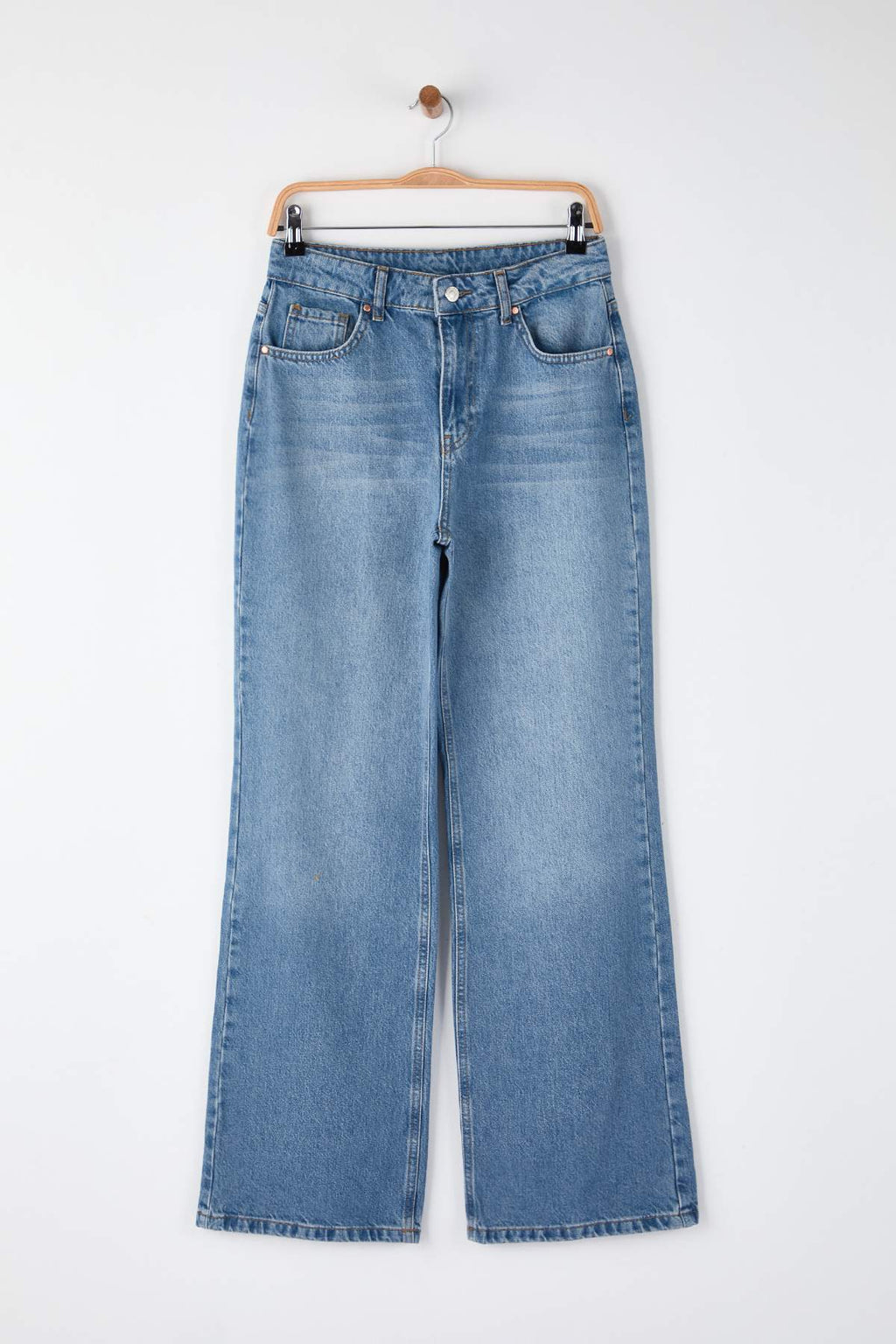 Trendyolmilla Lacivert  Yüksek Bel Wide Leg Jeans TWOAW24JE00089