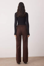 Trendyolmilla Kahverengi Taşlı Yüksek Bel Wide Leg Jeans TWOAW23JE00442