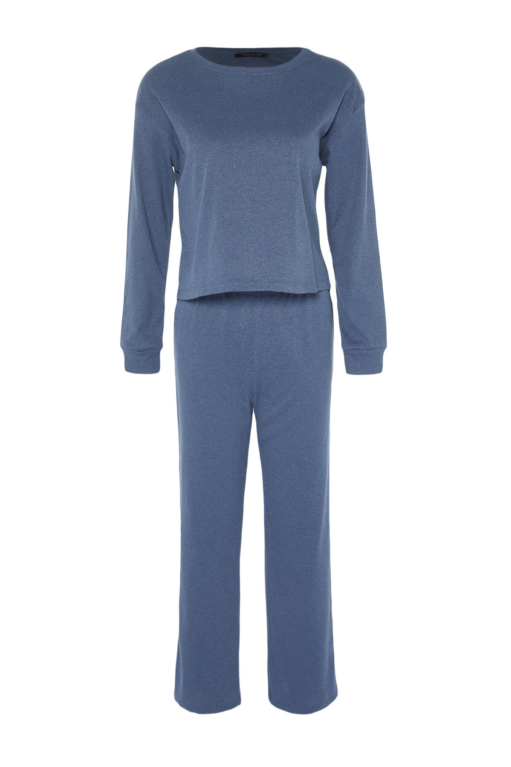 Trendyolmilla Lacivert Fitilli Örme Pijama Takımı THMAW21PT0009