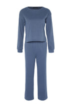 Trendyolmilla Lacivert Fitilli Örme Pijama Takımı THMAW21PT0009