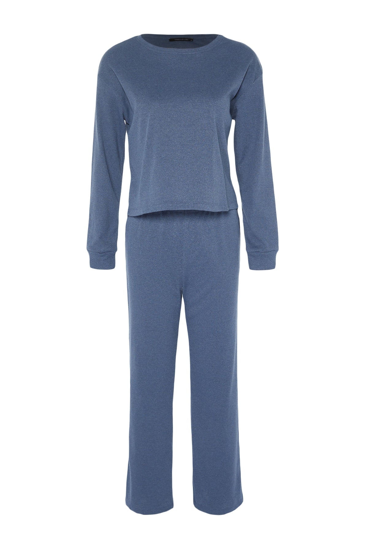 Trendyolmilla Lacivert Fitilli Örme Pijama Takımı THMAW21PT0009