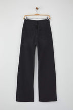 Trendyolmilla Siyah Yüksek Bel Paçası Kesikli Wide Leg/Geniş Paça Palazzo Comfort/Esnek Smoke Jeans TWOAW26JE00081