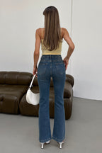 Trendyolmilla Antrasit Yüksek Bel Orta Esnek İspanyol Paça Flare Jeans TWOAW26JE00050