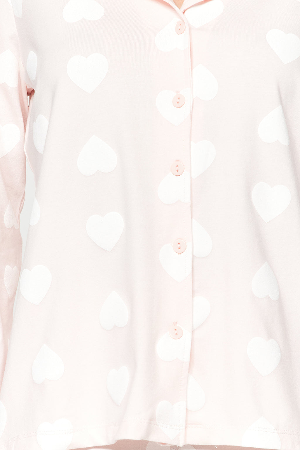 Trendyolmilla Mürdüm %100 Pamuklu Kalpli Gömlek-Pantolon Örme Pijama Takımı THMAW24PT00253