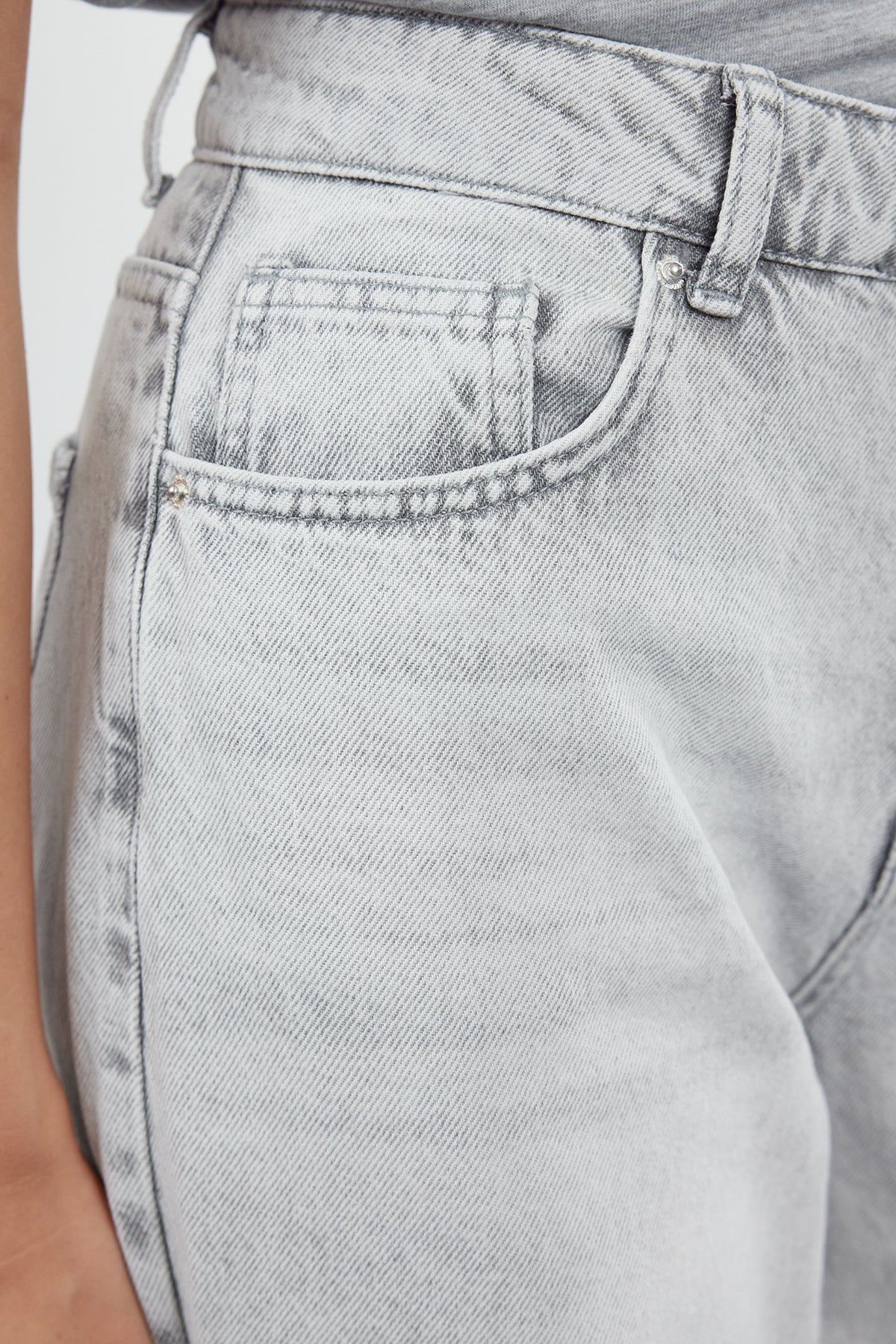 Gri Yüksek Bel Ekstra Geniş Paça Wide Leg Palazzo Geniş Paça %100 Pamuk Jeans TWOAW25JE00102