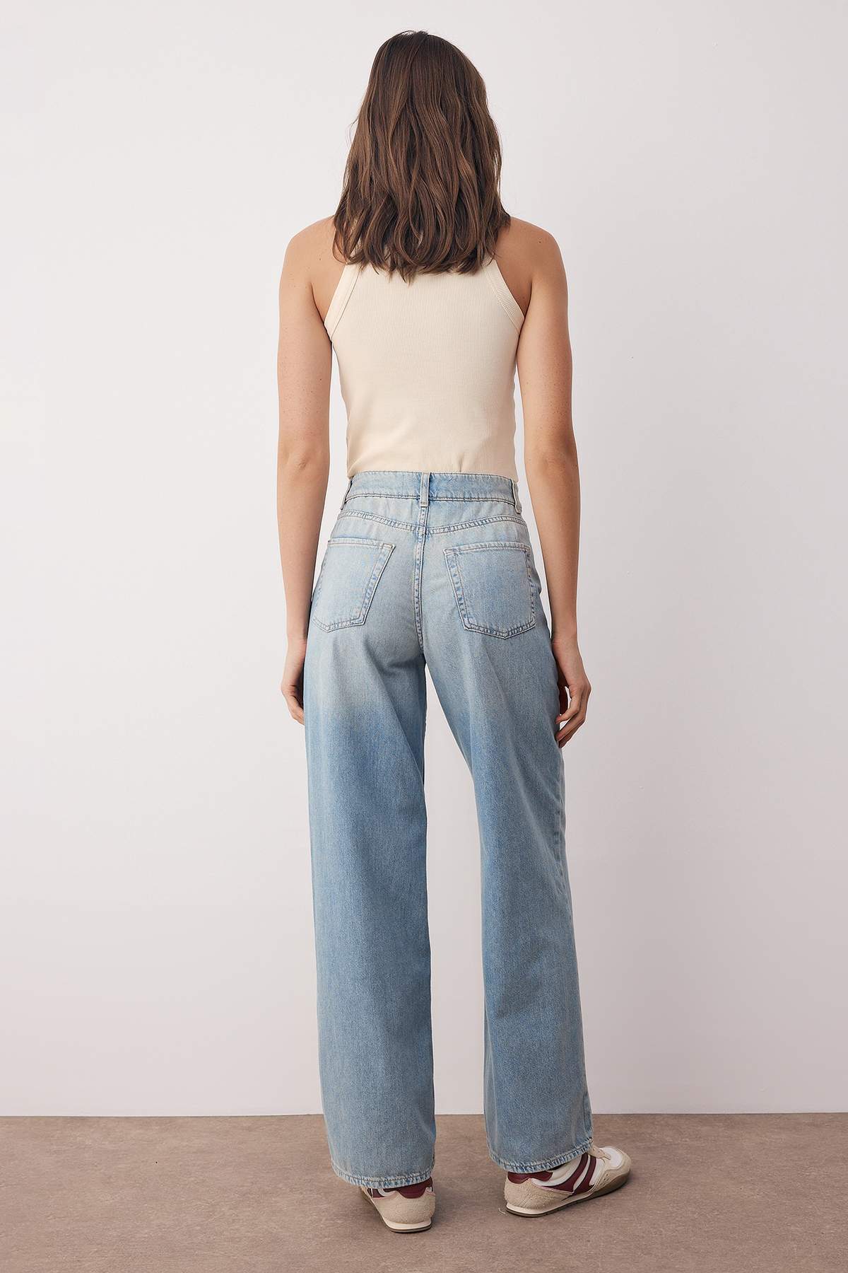 Mavi Yüksek Bel Mevsimlik İnce Dökümlü Wide Leg/Geniş Paça Jeans TWOAW26JE00179