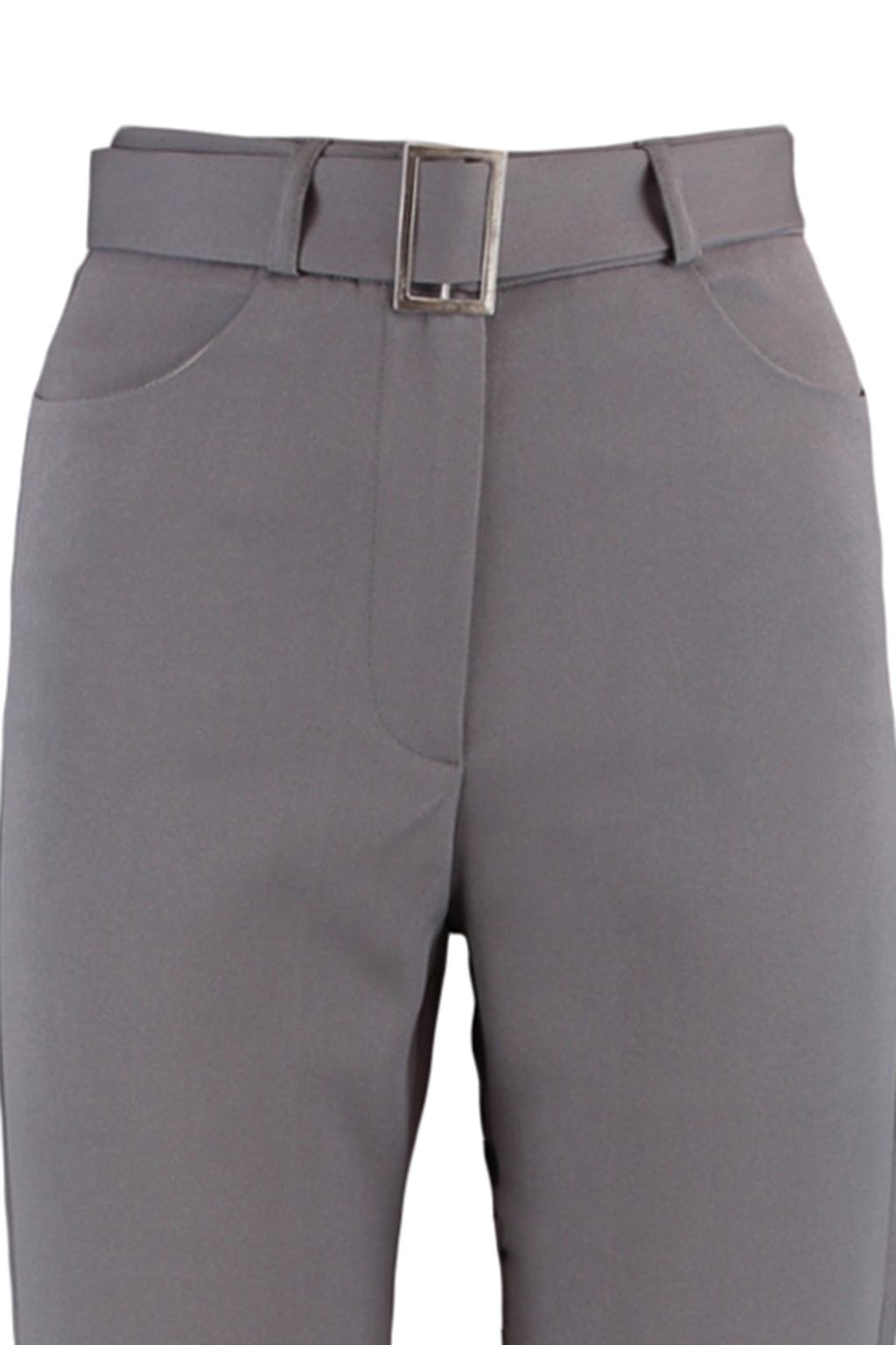 Antrasit Kemerli Straight/Düz Kesim Dokuma Kumaş Pantolon TWOSS21PL0104