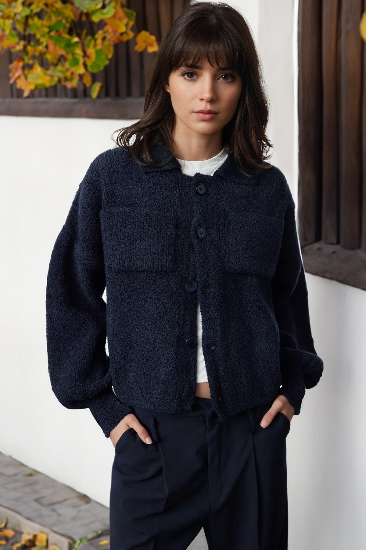 Trendyolmilla Bordo Yumuşak Dokulu Mont Görünümlü Triko Hırka TWOAW25HI00162