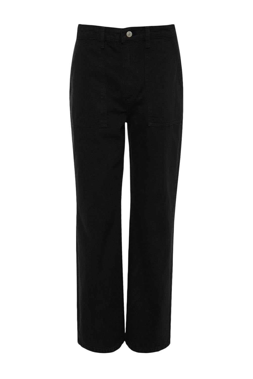 Trendyolmilla Siyah Cep Detaylı Yüksek Bel Wide Leg Jeans TWOAW22JE0595