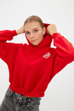 Trendyolmilla Mint Sırt Baskı Detaylı Kapüşonlu Kalın İçi Polarlı Örme Sweatshirt TWOAW22SW0711