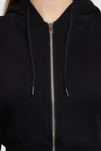 Trendyolmilla Siyah Crop Oversize Örme Sweatshirt TWOAW25SW00302