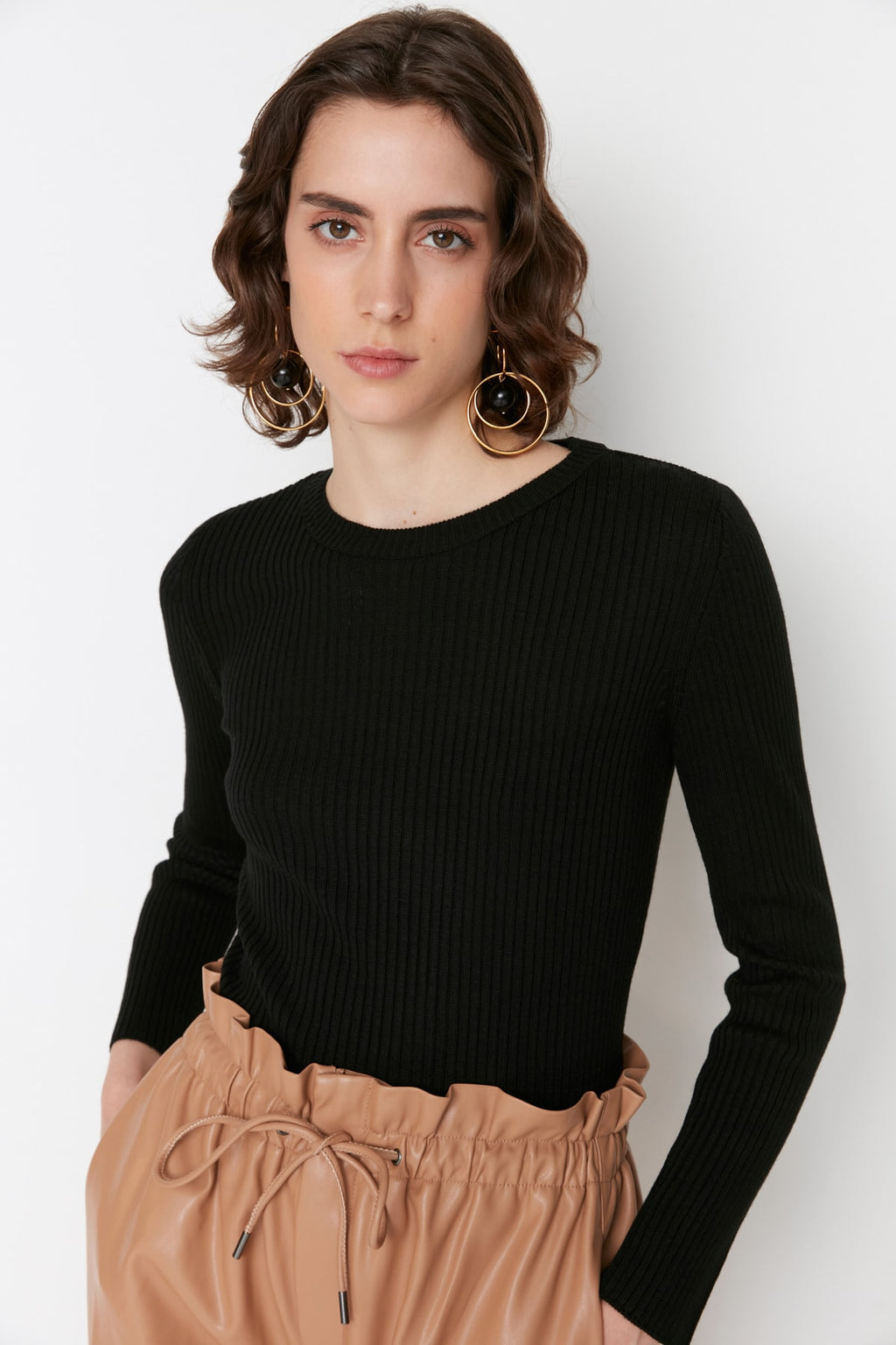 Trendyolmilla Antrasit-Bej İkili Paket Triko Kazak TWOAW22KZ1766