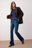 Trendyolmilla More Sustainable Koyu Mavi Yüksek Bel Orta Esnek Flare İspanyol Paça Jeans TWOSS23JE00063