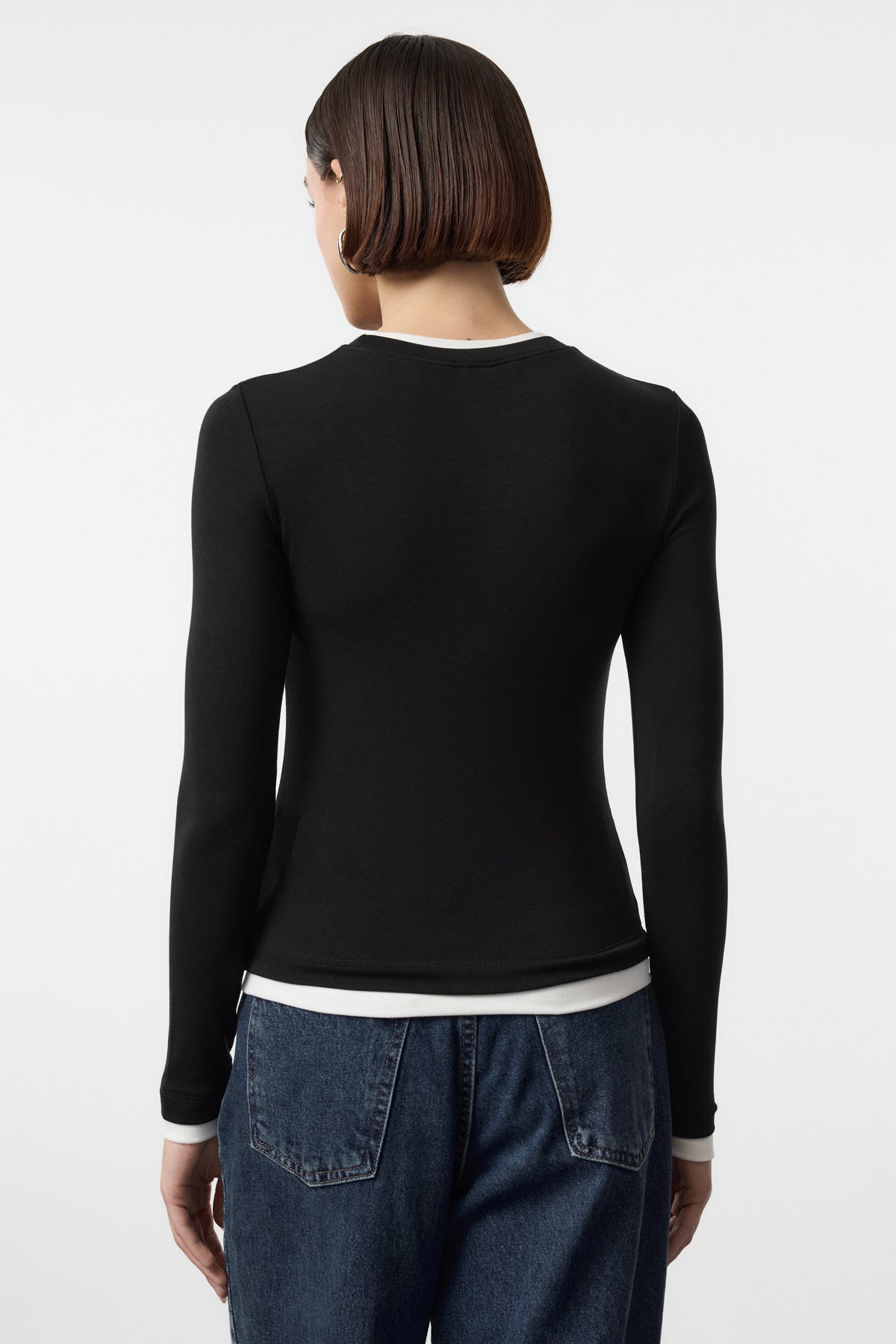 Trendyolmilla Pembe Renk Bloklu Fitted/Vücuda Oturan Viskon/Yumuşak Kumaşlı Esnek Örme Bluz TWOAW25BZ00114