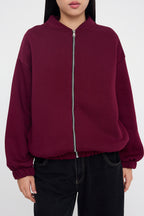 Trendyolmilla Ekru Fermuarlı Oversize/Geniş Kalıp Kalın İçi Polarlı  Örme Sweatshirt TWOAW25SW00122