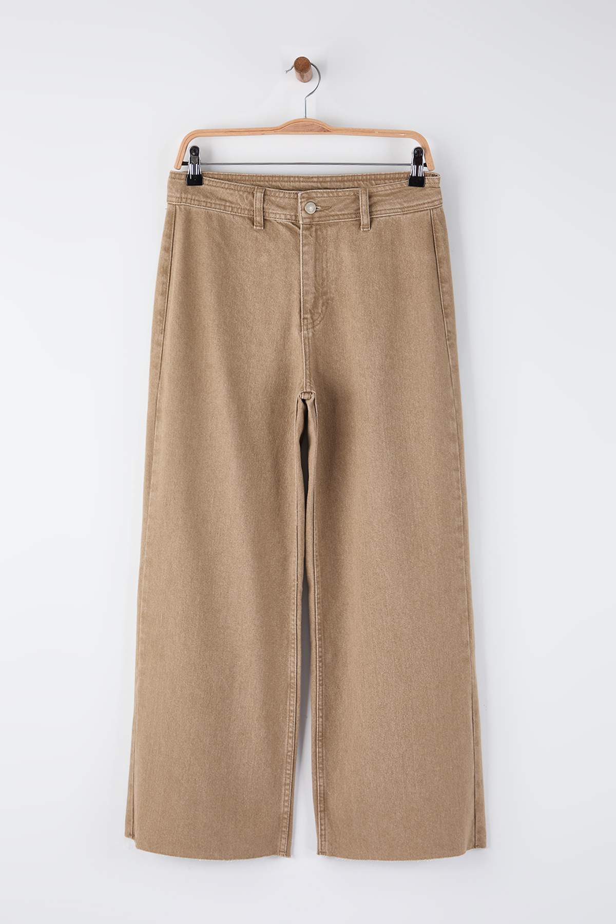 Trendyolmilla Kahverengi Orta Belli ve Beli Detaylı Normal Bel Culotte Jeans TWOAW26JE00045