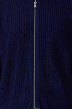 Trendyolmilla Indigo Geniş Kalıp Bomber Yaka Fermuarlı Triko Hırka TWOAW24HI00153