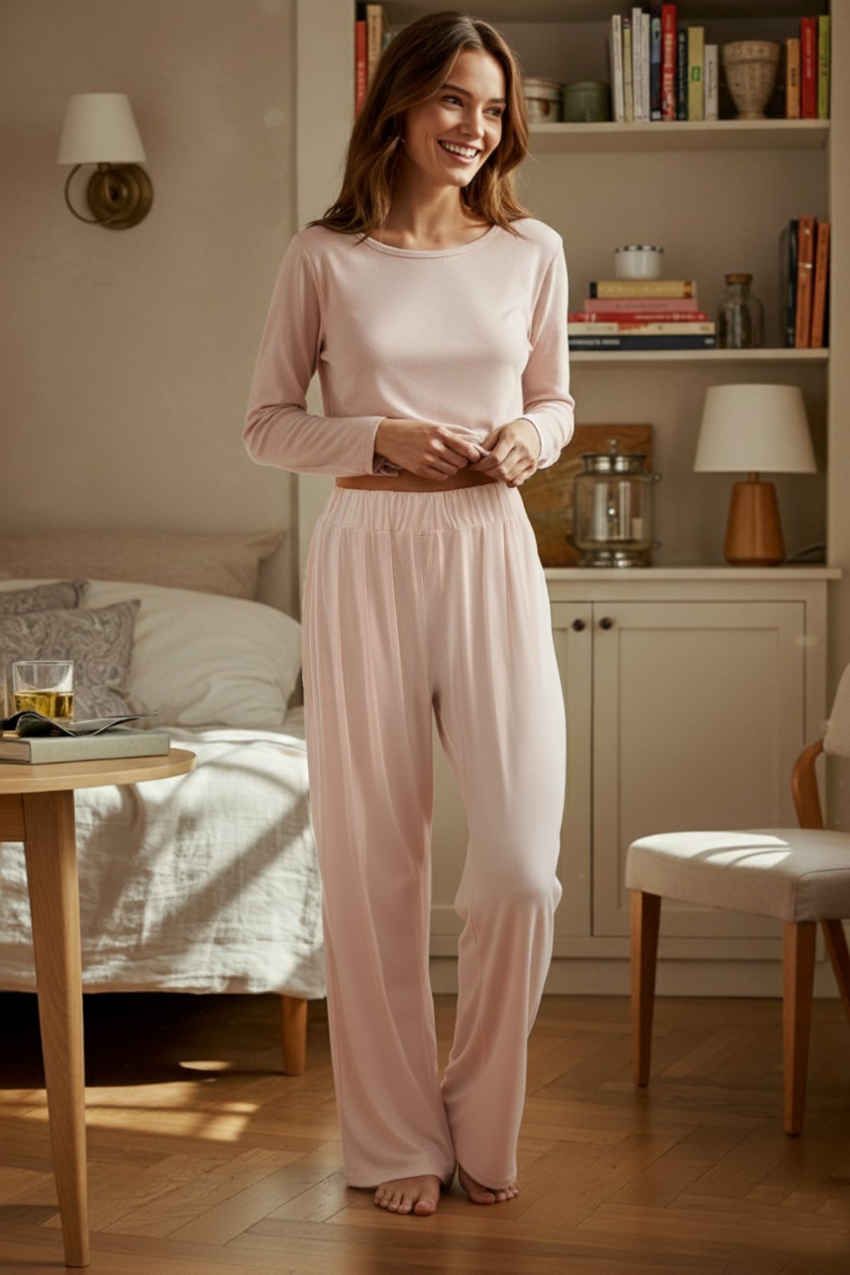 Trendyolmilla Bordo Viskon Örme Pijama Takımı TWOAW21AU0034