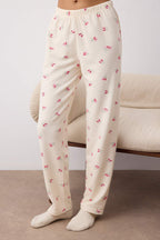Trendyolmilla Bordo Kurdele/Fiyonklu Yumuşak Kışlık Waffle Örme Pijama Takımı THMAW26PT00187