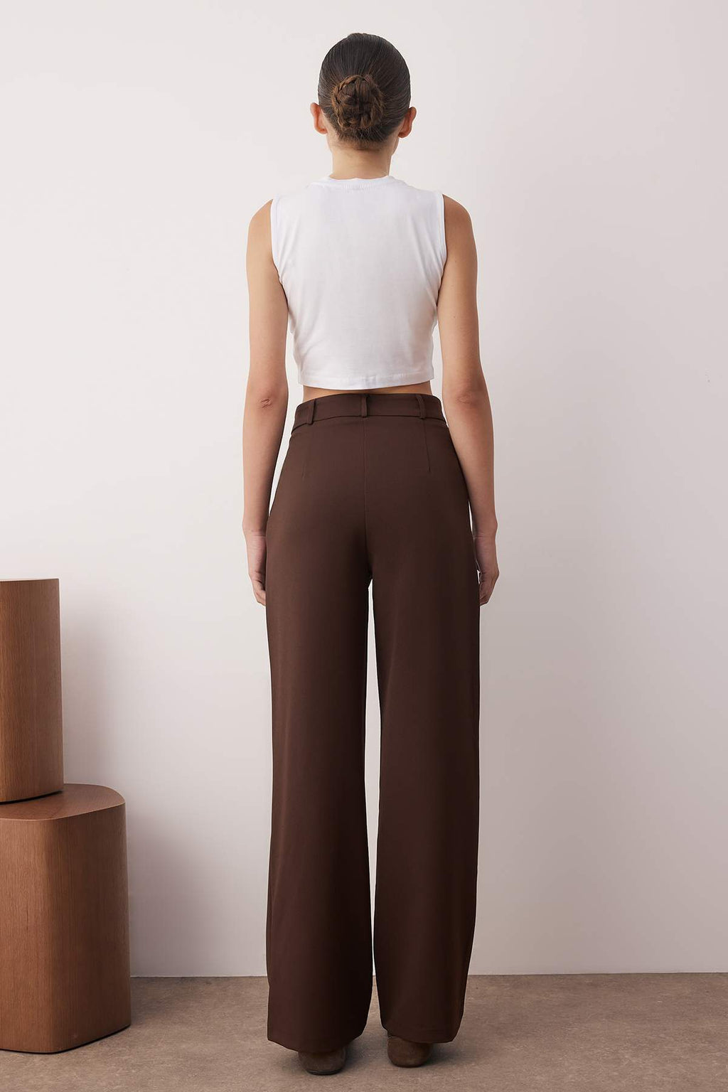 Trendyolmilla Beyaz  Wide Leg/Geniş Paça Bootcut Dokuma Kumaş Pantolon TWOAW21PL0332