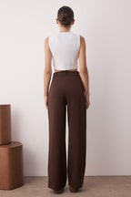 Trendyolmilla Beyaz  Wide Leg/Geniş Paça Bootcut Dokuma Kumaş Pantolon TWOAW21PL0332