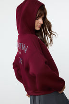 Trendyolmilla Mint Sırt Baskı Detaylı Kapüşonlu Kalın İçi Polarlı Örme Sweatshirt TWOAW22SW0711