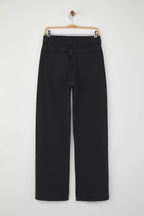 Siyah Yüksek Bel Taş Detaylı Geniş Paça Wide Leg Jeans TWOAW26JE00116