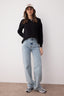 Trendyolmilla Açık Mavi Yüksek Bel Wide Leg Jeans TWOSS25JE00278