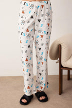 Trendyolmilla Mavi %100 Pamuklu Desenli Örme Pijama Takımı THMAW21PT0084